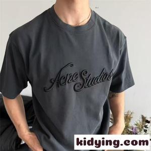 ACNE STUDIOS コピー 話題 Tシャツ チャコールグレー 立体デザイン 半袖 モード系 アクネ ストゥディオズkidying26eeeCGr