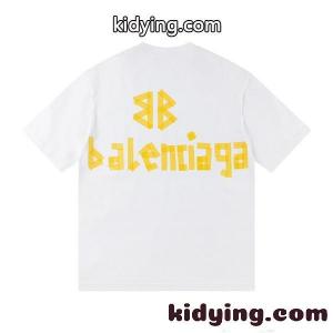 balenciaga ブランド コピー アーバンストリート ロゴTシャツ ホワイト バレンシアガ ブランド コピー 偽物 半袖 大人カジュアルkidying26S5nyGf