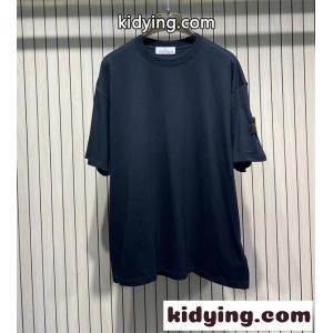 STONE ISLAND  コピー 限定 シンプル ストーンアイランド Tシャツ ネイビー ワンポイントワッペン 半袖kidying26GfGTPb