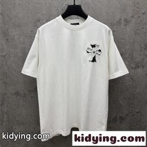 高級感 ホワイト 半袖 Tシャツ クロムハーツ コピー コピー ミニマル 上品 クリーンスタイル CHROME hearts コピーkidying264faWHf