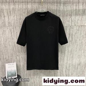 洗練 ホワイト 半袖 Tシャツ ワンポイント CHROME hearts ブランド コピー ミニマル 大人カジュアル クロムハーツ ブランド コピー コピーkidying26fCeOja