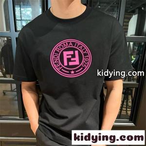 存在感 フェンディ スーパーコピー コピー ピンクプリント fendi スーパーコピー ブラック 半袖 Tシャツ ビッグロゴ ストリートkidying26rCa45z