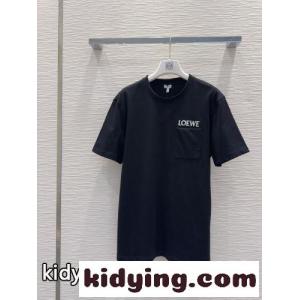ロゴ入り クルーネック 半袖Tシャツ ロエベ コピー Tシャツ コピー ブラックkid26yumKTv