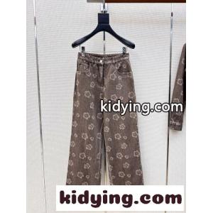シャネル ブランド コピー ジーンズ 偽物 カメリア 総柄 ワイド デニムパンツkid26TnODOn