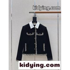 襟取り外し可能 2WAY コーデュロイブルゾン シャネル コピー ジャケット コピー ブラックkid26WPDK9j