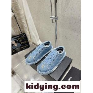 シャネル コピー スニーカー コピー デニム フリンジ ローカットスニーカー ブルーkid26KbWPje