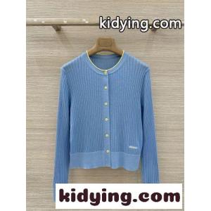 メリノウール バイカラー リブカーディガン イヴ・サンローラン コピー ニット コピー ブルーkid26Gr0juy