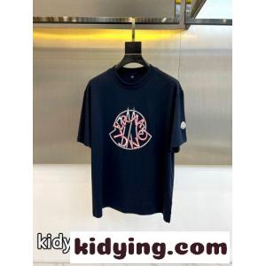 定番 カジュアル ロゴ クルーネック 半袖Tシャツ モンクレール ブランド コピー Tシャツ 偽物 ネイビーkid26eCe09D