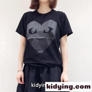 コムデギャルソン プレイ COMME des GARÇONS PLAY 激安 Tシャツ 半袖 ブラックハート モノトーン フロントプリント ミニマル 洗練 ユニセックス 軽量 コットン 黒kidying26bqmKzm