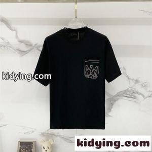 アミリ コピー ユニセックス 半袖Tシャツ ポケット付き ミニロゴ シンプル デイリーコーデ AMIRIkidying26zq8rGf