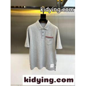 カジュアル 定番 コットン ポロシャツ トムブラウン ブランド コピー Tシャツ 偽物 グレーkid26D4XLLn