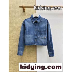 洗練された クロップド デニムシャツジャケット アレキサンダーワング シャツ コピー ブルーkid26XDm8Hv