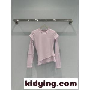 アシンメトリー レイヤード風 長袖Tシャツ アレキサンダーワング Tシャツ コピー ピンクkid265jOruC