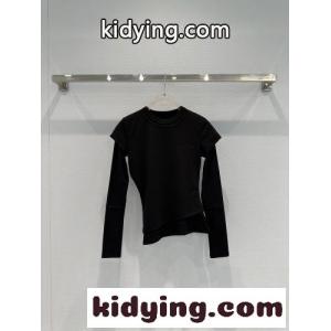 アシンメトリー レイヤード風 長袖Tシャツ アレキサンダーワング Tシャツ コピー ブラックkid26uyya0f