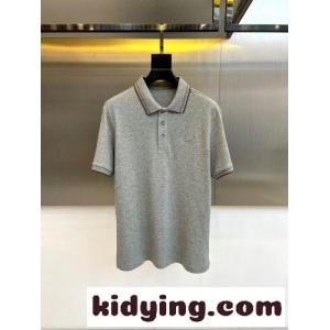 定番 カジュアル コットン 半袖 ポロシャツ エルメネジルド・ゼニア Tシャツ 偽物 グレーkid26K1XfCu