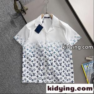 LOUIS vuitton コピー 激安 ルイヴィトン コピー スーパーコピー 半袖シャツ ホワイト 夏 カジュアル グラデーションkidying26aSzC4z