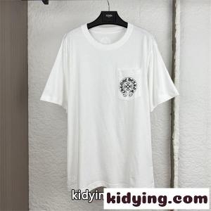 Chrome hearts コピーブランド 胸ポケット ホワイト クロムハーツ コピーブランド スーパーコピー Tシャツ ロゴプリント モード カジュアルkidying26GvCiuC