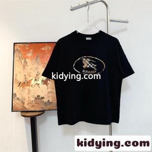 burberry コピー バーバリー コピー コピー Tシャツ ブラック シンプル ロゴプリント 日常 モード感kidying26PTnGzi