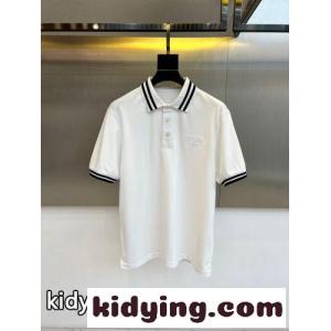 定番 カジュアル 半袖 ポロシャツ プラダ スーパーコピー Tシャツ 偽物 ホワイトkid268fyKbq
