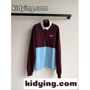 カジュアル カラーブロック プルオーバー プラダ コピーブランド Tシャツ 偽物 ユニセックスkid26q4z0XD