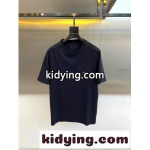 シンプル 上品 クルーネック 半袖Tシャツ プラダ コピー Tシャツ 偽物 ネイビーkid261r0fim