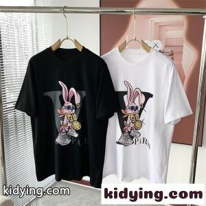 ヴェルサーチ スーパーコピー コピー ストリート風 ラビットキャラ プリント 半袖Tシャツ ブラック ホワイト対応 ゆったりシルエット カジュアル人気kidying26eWjGnC