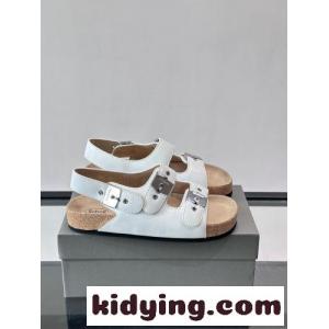人気 バレンシアガ コピー x Scholl レザー サンダル スーパーコピー ホワイトkid26SPDi0j