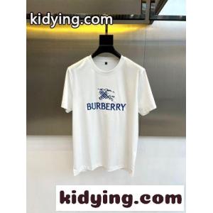 カジュアル ロゴ 半袖Tシャツ バーバリー ブランド コピー Tシャツ 偽物 コットン ホワイトkid26mquu0b
