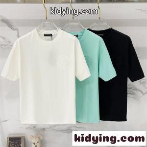 クルーネック クロムハーツ ブランド コピー コピー 半袖Tシャツ Chrome hearts ブランド コピー 3カラー ワンポイントデザイン ホワイト ミント ブラックkidying26KveeeC