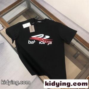 半袖Tシャツ バレンシアガ コピー コピー ブラック ロゴプリント レッドライン モード ストリート 目を惹く軽やかデザイン balenciaga コピー 夏映えkidying269n8zCu