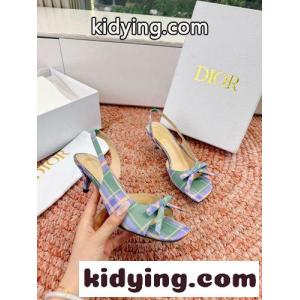 チェック柄 dior コピー Bow ヒール スリングバックサンダル クリスチャン・ディオール コピー コピーkid26WbiO9z