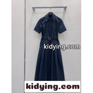 定番 コットン シャツドレス クリスチャン・ディオール ブランド コピー ワンピース 偽物 ネイビーkid265P1bOr