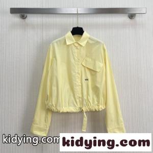 爽やか 洗練された クロップドシャツ ロエベ コピー シャツ 偽物 イエローkid26r895ri