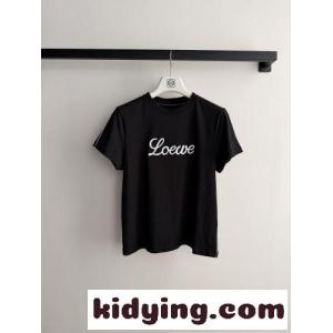 ベーシック 合わせやすい ロゴ入り 半袖Tシャツ ロエベ ブランド コピー Tシャツ 偽物 ブラックkid260LvKHb