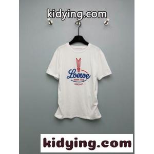 おしゃれ ロゴ コットン 半袖Tシャツ ロエベ スーパーコピー Tシャツ 偽物 クルーネック ホワイトkid261DCOHn