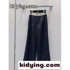 ロゴウエスト ワイドレッグパンツ シャネル ブランド コピー スラックス コピー ブラックkid26aW1fWf