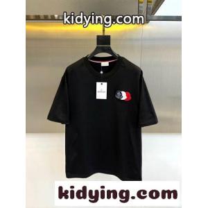 お洒落 モンクレール コピーブランド Tシャツ 偽物 コットン クルーネック 半袖Tシャツ ブラックkid26Tj4Pby