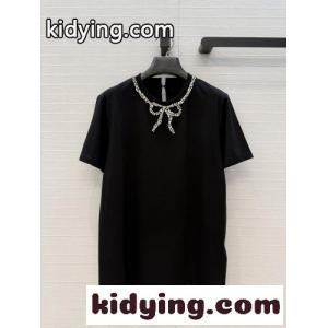 ビジュー装飾 コットン 半袖Tシャツ ヴァレンティノ コピー Tシャツ 偽物 ブラックkid26DOT1Lb