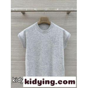 上品 シンプル カシミヤ 半袖ニット エルメス コピー ニット コピー グレーkid26iC89zC