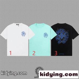 ウォッシュグレー 半袖Tシャツ Chrome hearts スーパーコピー 胸元ロゴプリント クロムハーツ スーパーコピー コピー ヴィンテージ加工 クルーネックkidying2615bGfq
