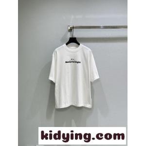 定番 ロゴ コットン 半袖Tシャツ バレンシアガ コピーブランド Tシャツ コピー ホワイトkid26bKfq8z