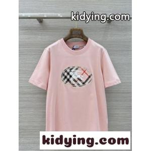 チェック ナイトスタンプ コットンTシャツ バーバリー コピー Tシャツ コピー ピンクkid26u49HLr
