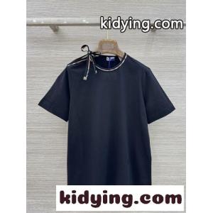 タイスリーブ コットンTシャツ バーバリー コピー Tシャツ コピー ブラックkid26u8919n