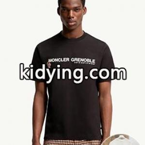 ホワイト ブラック 半袖Tシャツ moncler コピー GRENOBLE モンクレール コピー グルノーブル コピー 胸元ロゴプリント クルーネック シンプルカジュアルkidying26b09b8b