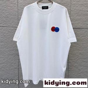 ホワイト グラフィックTシャツ balenciaga コピーブランド バレンシアガ コピーブランド コピー 胸元カラーロゴ 背面ビッグレタリング 半袖 ワイドフィットkidying26ymeSfq