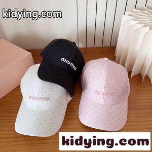 可愛い ドット柄 ベースボールキャップ ミュウミュウ コピー キャップ 偽物 帽子kid268fmKPz