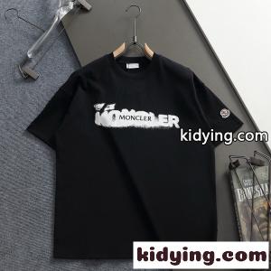 moncler コピー モンクレール コピー 半袖Tシャツ メンズ ロゴプリント スプレーデザイン クルーネック コットン カジュアル ストリート 夏kidying2611nmCy