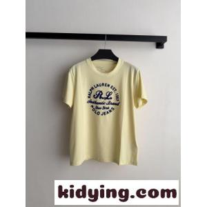 カジュアル ロゴ入り 半袖Tシャツ ラルフローレン Tシャツ 偽物 イエローkid26519bWb