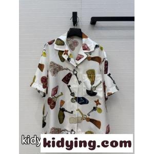 ゲットアウェイ プリント ショートスリーブシャツ ルイ・ヴィトン シャツ コピー シルクkid265Pn4Pb