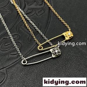 CHROME hearts ブランド コピー コピー クロムハーツ ブランド コピー コピー セーフティピンネックレス クロスフラワーモチーフ シルバーチェーン ペンダントアクセサリーkidying26uy05Pb